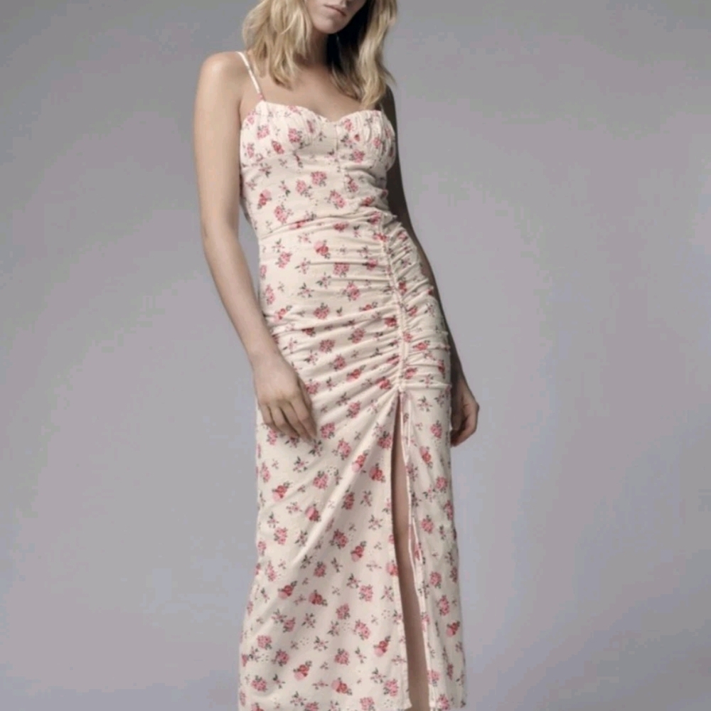 Floral Ruched Maxi Dress